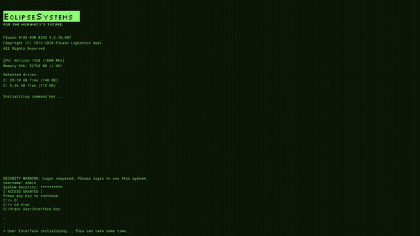 Loading screen concept for Fluxon Corporation game